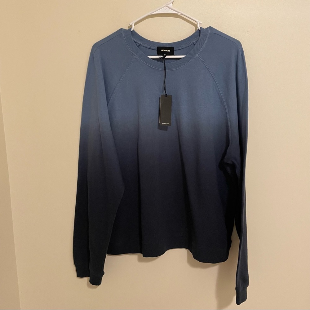 NWT Monrow Ombré Raglan Sweatshirt Sz XL - Picture 2 of 10